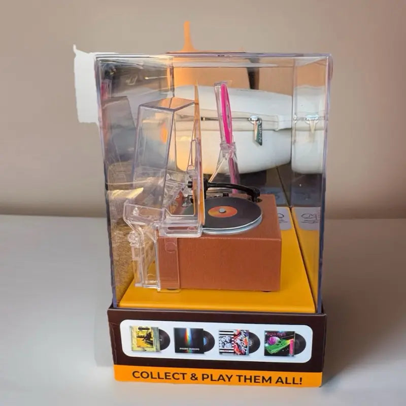 Miniature Functional Record Player Toy - Collectible Retro Vinyl Playset with Real Audio Playback
