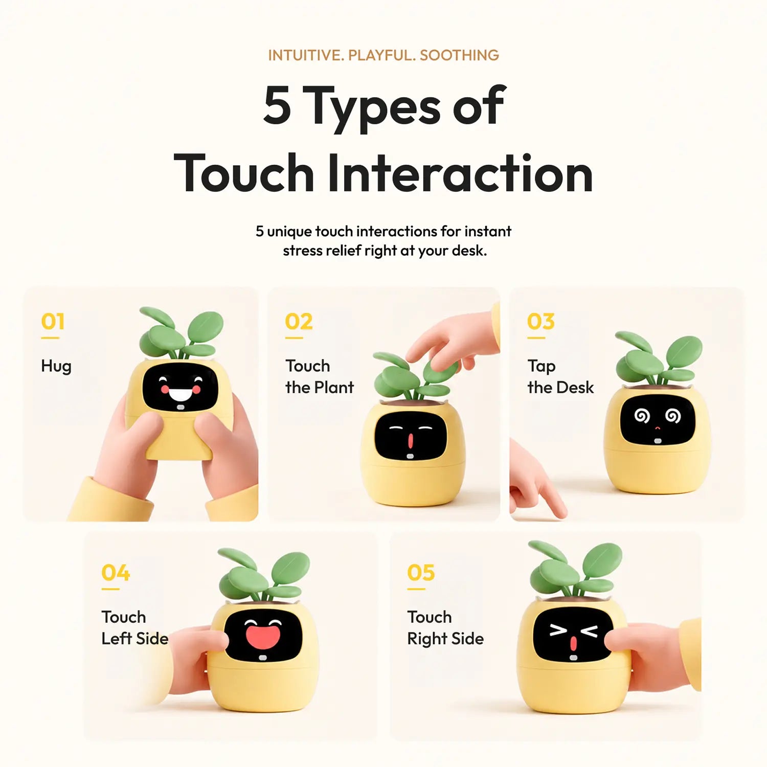 IVY Smart Indoor Plant Pot - Desktop Electronic Pet, Animated AI Flowerpot with Expression Interaction, Creative Science & Technology Toy for Plant Lovers, Indoor Plant Pots