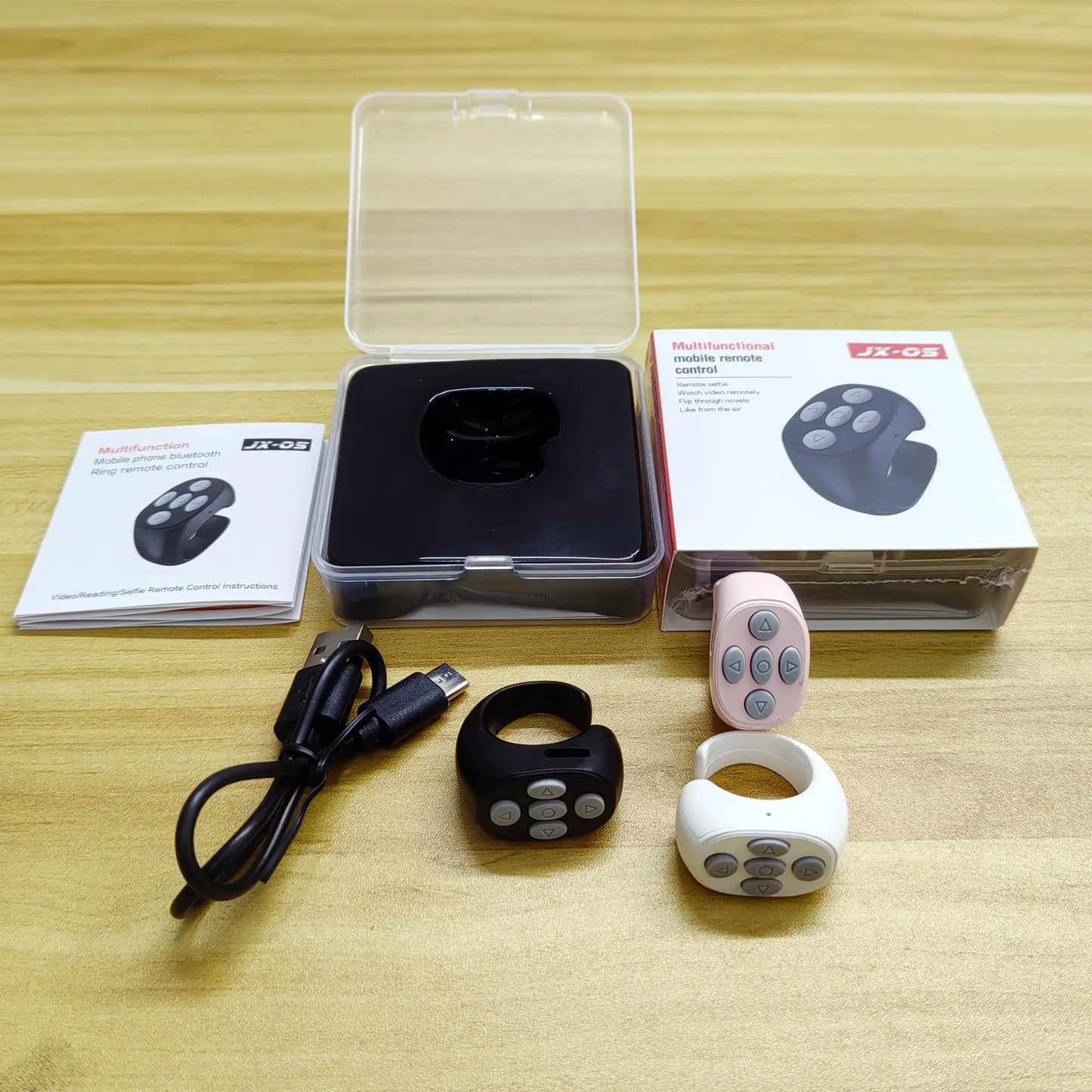 Wireless Remote Control Ring, Selfie Video Controller for Phone, Automatic Page Turner for Various APP, Selfie Accessories