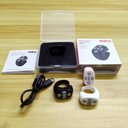 Wireless Remote Control Ring, Selfie Video Controller for Phone, Automatic Page Turner for Various APP, Selfie Accessories