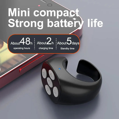 Wireless Remote Control Ring, Selfie Video Controller for Phone, Automatic Page Turner for Various APP, Selfie Accessories